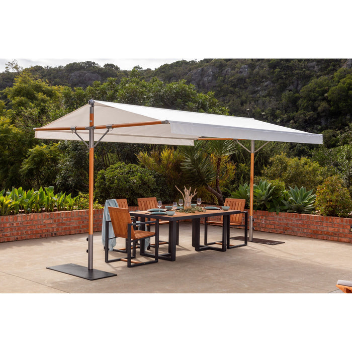 Woodline Shade Solutions Papillon Rectangular 9.8 x 15.1 ft. Dual Post Parasol PA346REE/SD