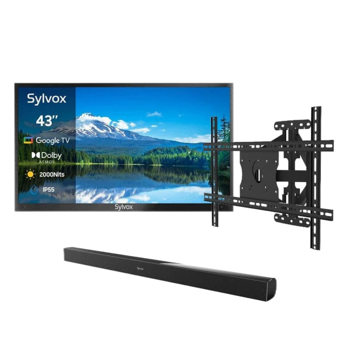 Sylvox 43" 2000Nit Google Outdoor TV - 2024 Pool Pro 2.0 Series Full Sun OT43A2KHGF