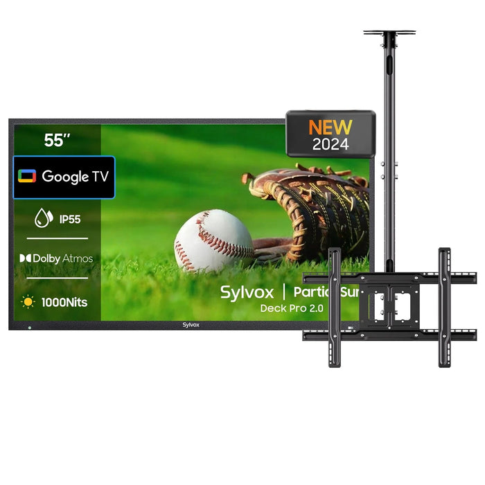 Sylvox 55" Outdoor TV (Google TV) - 2024 Deck Pro 2.0 - Partial Sun OT55A2KHGD