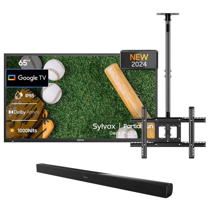 Sylvox 65" Outdoor TV (Google TV) - 2024 Deck Pro 2.0 - Partial Sun OT65A2KHGD