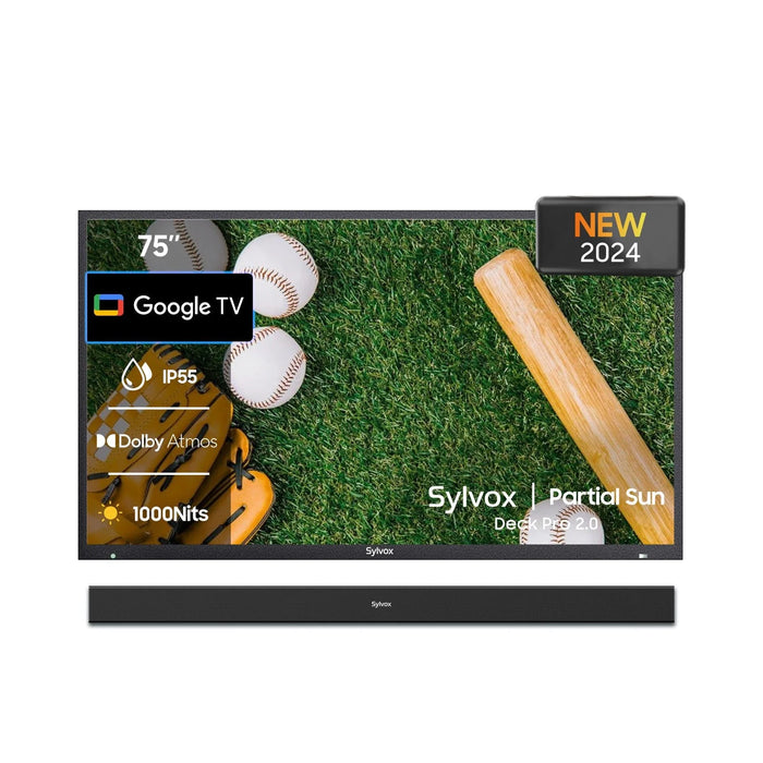 Sylvox 65" Outdoor TV (Google TV) - 2024 Deck Pro 2.0 - Partial Sun OT65A2KHGD