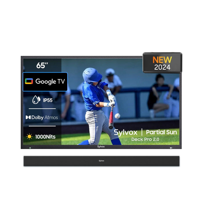 Sylvox 75" Outdoor TV (Google TV) - 2024 Deck Pro 2.0 - Partial Sun OT75A2KHGD