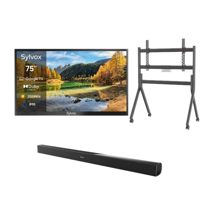 Sylvox 75" 2000Nit Google Outdoor TV - 2024 Pool Pro 2.0 Series Full Sun OT75A2KHGF