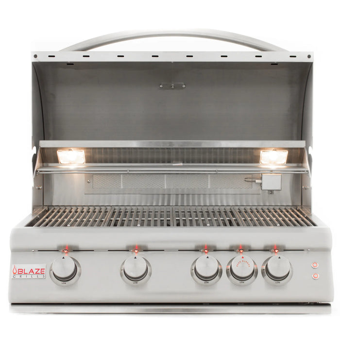 Blaze 32-Inch 4-Burner LTE Gas Grill with Rear Burner and Built-in Lighting System BLZ-4LTE2-LP/NG