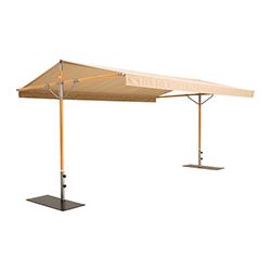 Woodline Shade Solutions Papillon Rectangular 9.8 x 15.1 ft. Dual Post Parasol PA346REE/SD