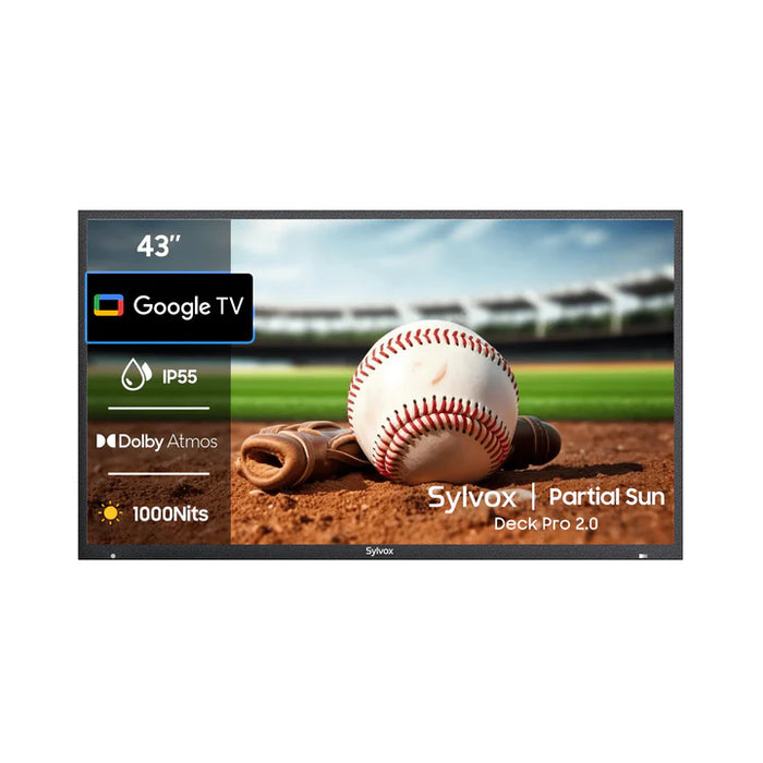 Sylvox 43" Outdoor TV (Google TV) - 2024 Deck Pro 2.0 - Partial Sun OT43A2KHGD