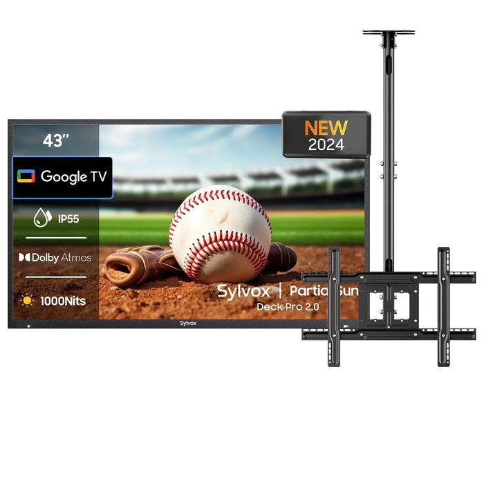 Sylvox 43" Outdoor TV (Google TV) - 2024 Deck Pro 2.0 - Partial Sun OT43A2KHGD