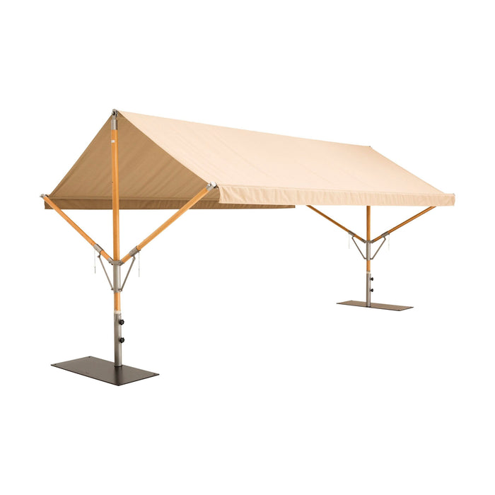 Woodline Shade Solutions Papillon Rectangular 9.8 x 15.1 ft. Dual Post Parasol PA346REE/SD