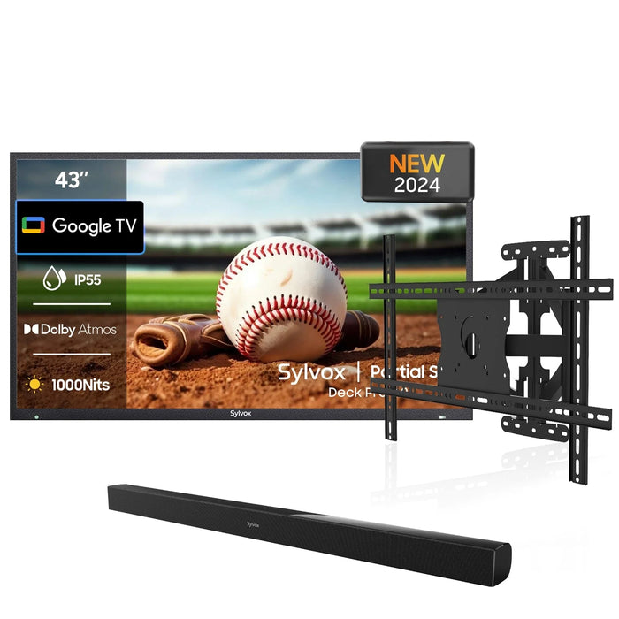 Sylvox 43" Outdoor TV (Google TV) - 2024 Deck Pro 2.0 - Partial Sun OT43A2KHGD